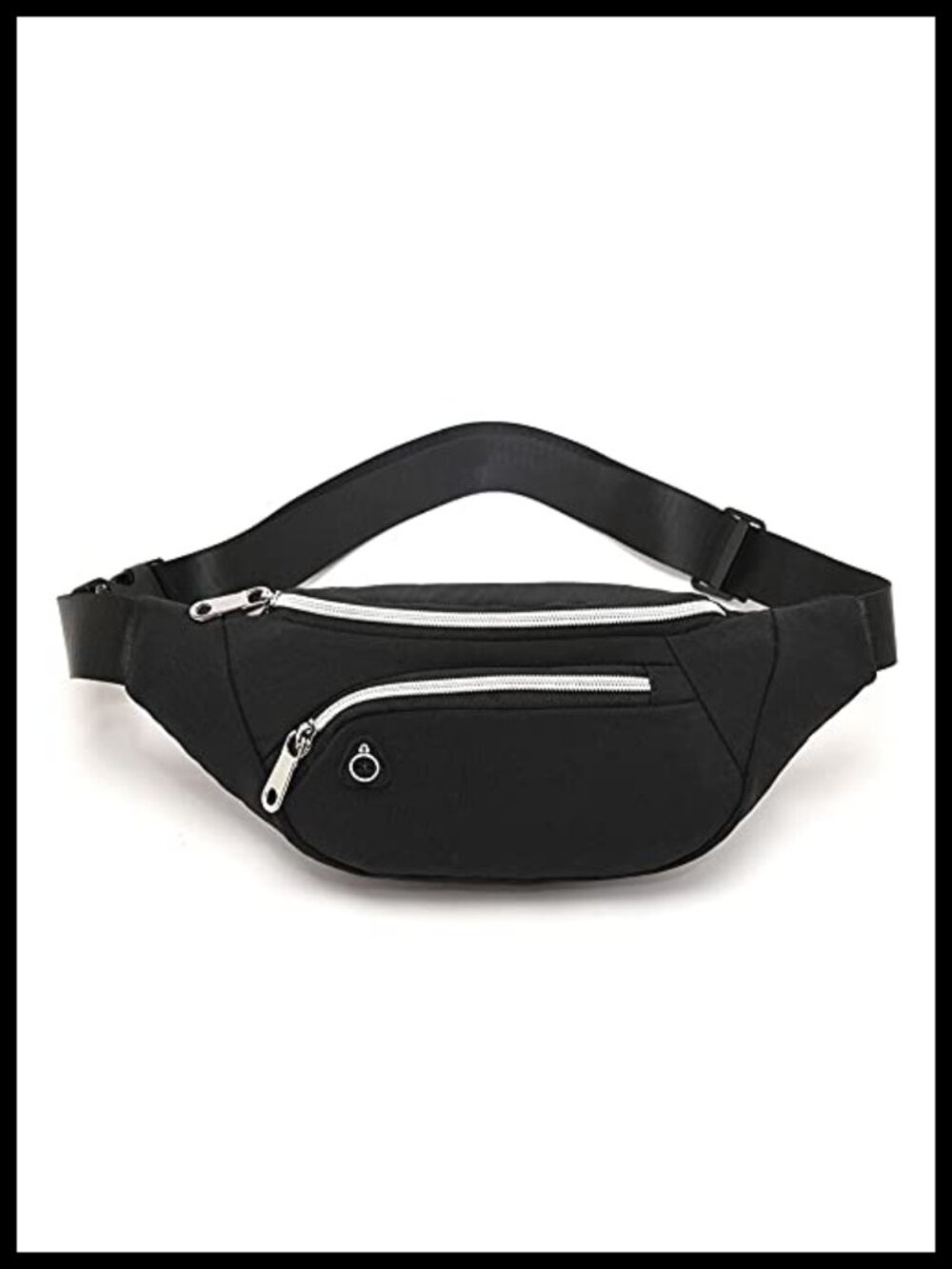 Unisex Waist Pack Running Fanny Bag 3 Zippered Pockets Waterproof Nylon